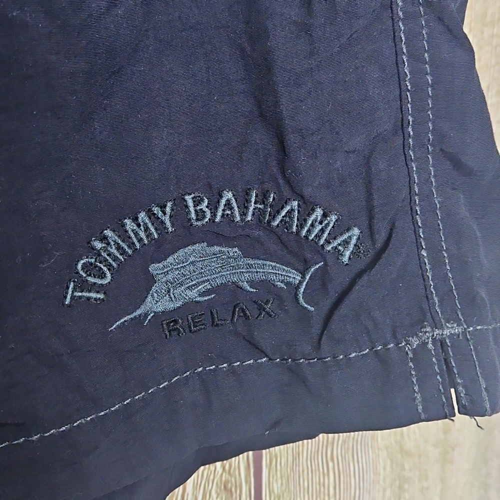 Tommy Bahama Lined Swim Trunks Size M/M Black - Picture 2 of 4
